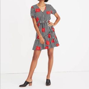 Madewell Ruffle-Wrap Dress in Candied Orchids
